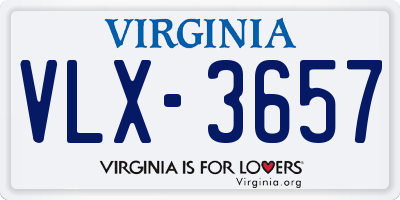 VA license plate VLX3657