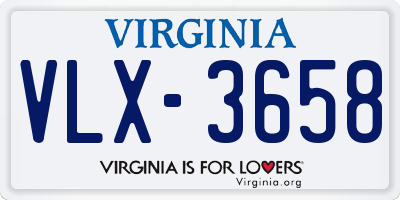 VA license plate VLX3658