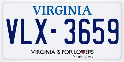 VA license plate VLX3659