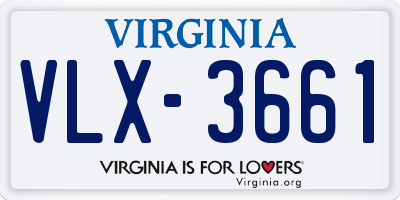 VA license plate VLX3661