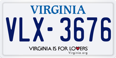 VA license plate VLX3676