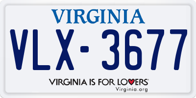 VA license plate VLX3677