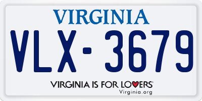 VA license plate VLX3679