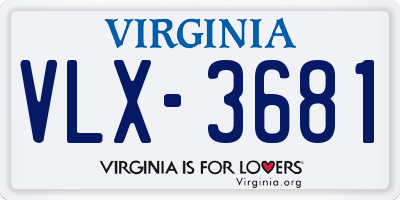 VA license plate VLX3681