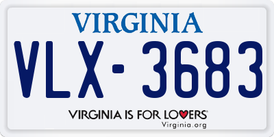 VA license plate VLX3683