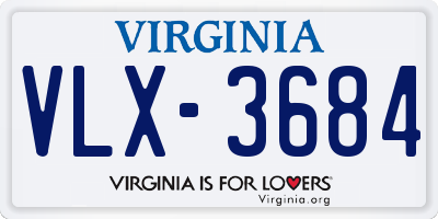 VA license plate VLX3684