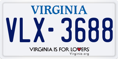 VA license plate VLX3688