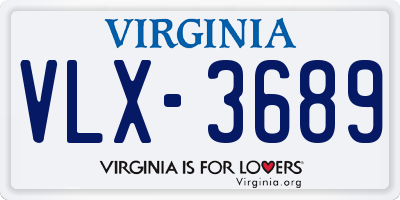 VA license plate VLX3689