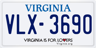 VA license plate VLX3690