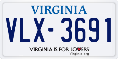 VA license plate VLX3691