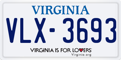 VA license plate VLX3693