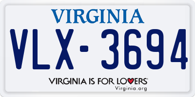 VA license plate VLX3694