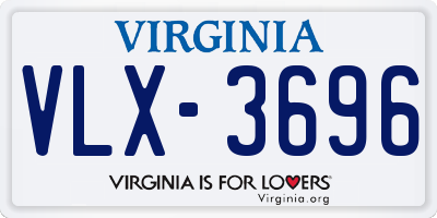 VA license plate VLX3696