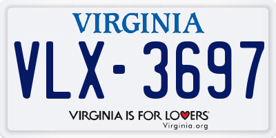 VA license plate VLX3697