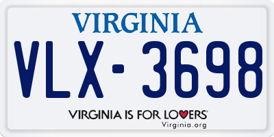 VA license plate VLX3698