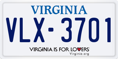 VA license plate VLX3701