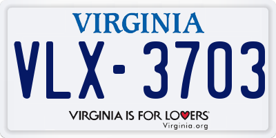 VA license plate VLX3703