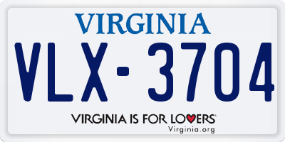 VA license plate VLX3704