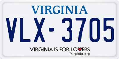 VA license plate VLX3705