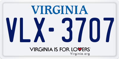 VA license plate VLX3707