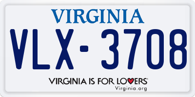 VA license plate VLX3708