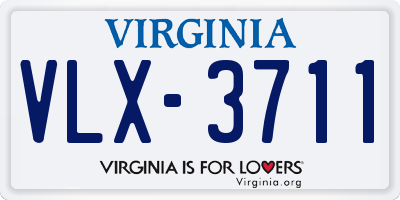 VA license plate VLX3711