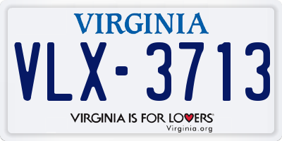 VA license plate VLX3713