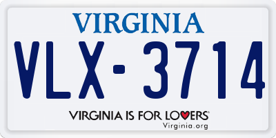 VA license plate VLX3714