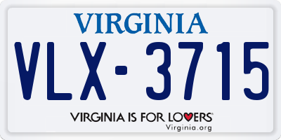 VA license plate VLX3715