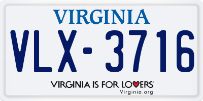 VA license plate VLX3716