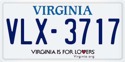 VA license plate VLX3717