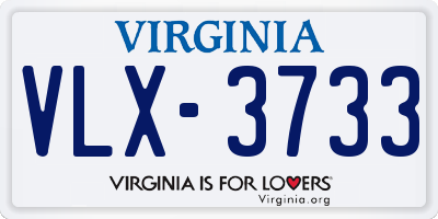 VA license plate VLX3733