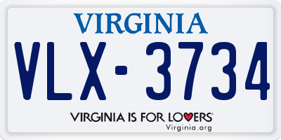 VA license plate VLX3734