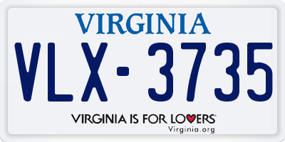 VA license plate VLX3735