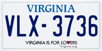 VA license plate VLX3736