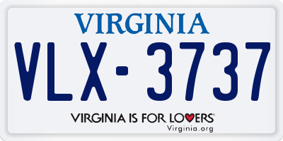 VA license plate VLX3737