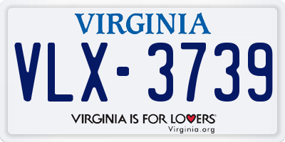 VA license plate VLX3739