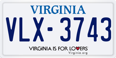 VA license plate VLX3743