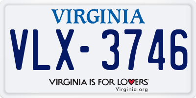 VA license plate VLX3746