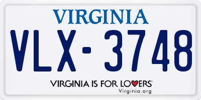 VA license plate VLX3748