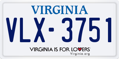 VA license plate VLX3751