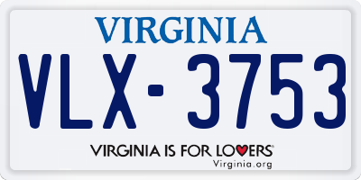 VA license plate VLX3753