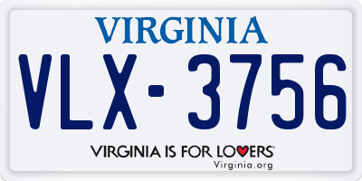 VA license plate VLX3756