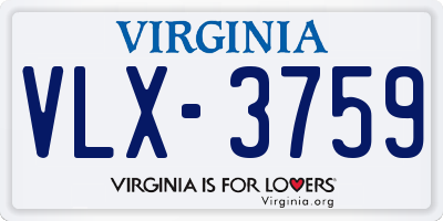 VA license plate VLX3759