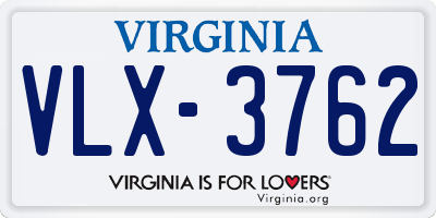 VA license plate VLX3762