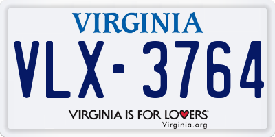 VA license plate VLX3764