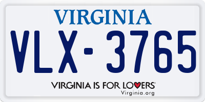 VA license plate VLX3765