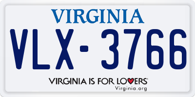 VA license plate VLX3766