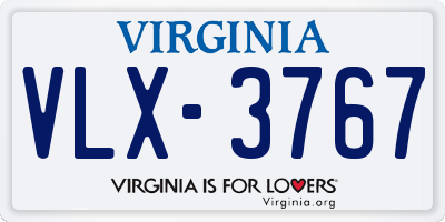 VA license plate VLX3767