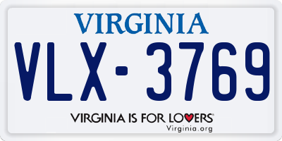 VA license plate VLX3769